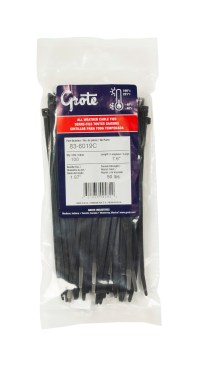 Standard Tie, Black, 8", 50 Lb, Pk 100 83-6019