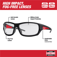 CLEAR SAFETY GLASSES MLW48-73-2020