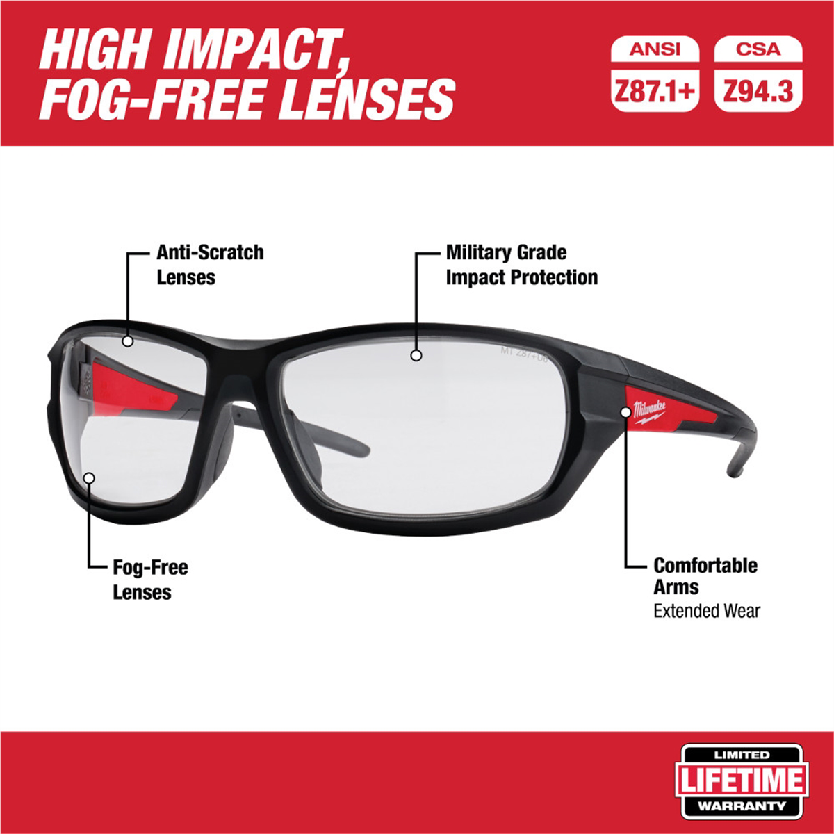 CLEAR SAFETY GLASSES MLW48-73-2020