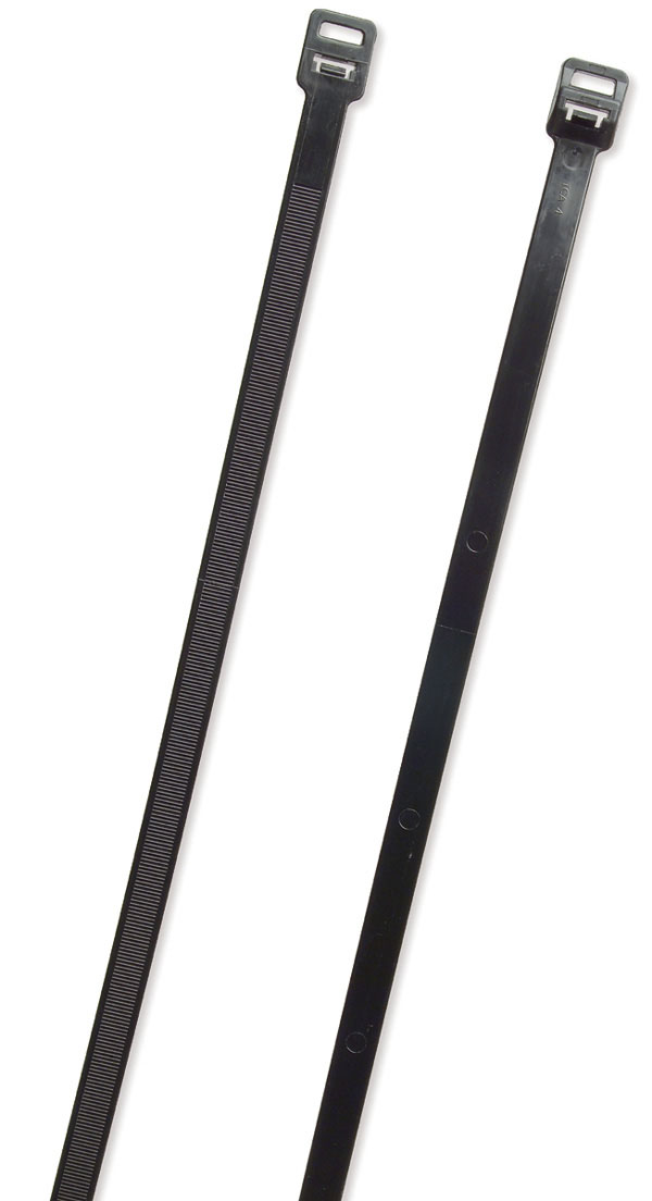 Releasable Tie, Black, 23", 250 Lb, Pk 83-6163