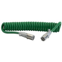 Trailer Wiring, Coil Cord, 15', Green, 87101